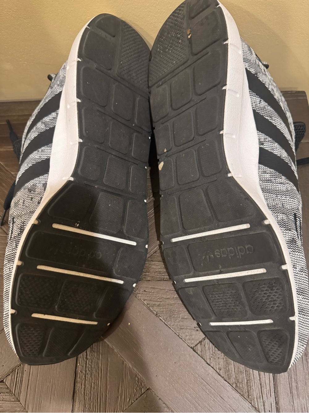 Black & White Knit Running Sneakers Adidas men’s size 13 worn twice - Picture 3 of 5